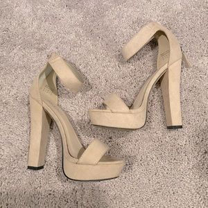 ALDO beige heels, 4.5” heel size 6